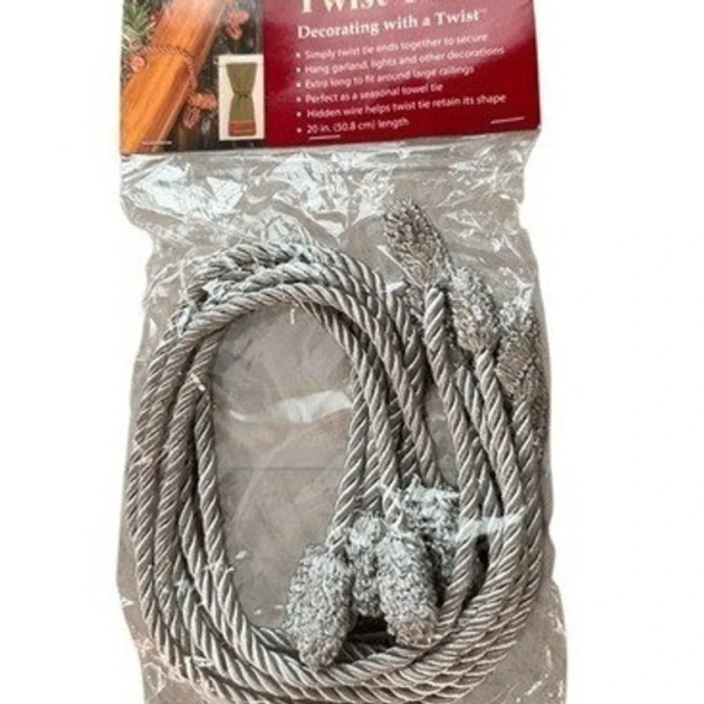 Decorative Twist Ties 6 Pack Silver 20 Inch Flex Wire Rope for Garland Lights‎